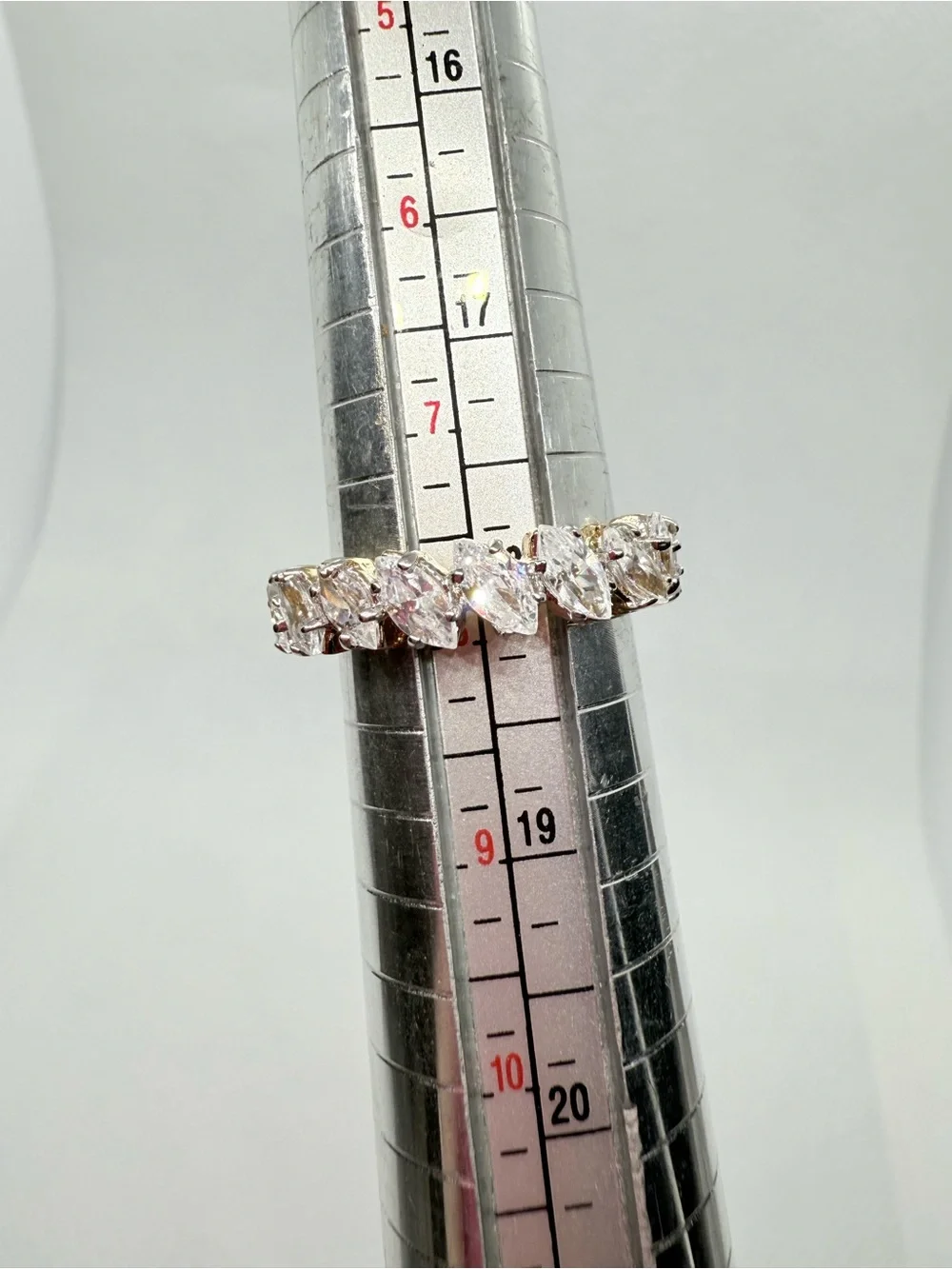 14k Gold over Sterling Silver CZ Marquise Band Ring!